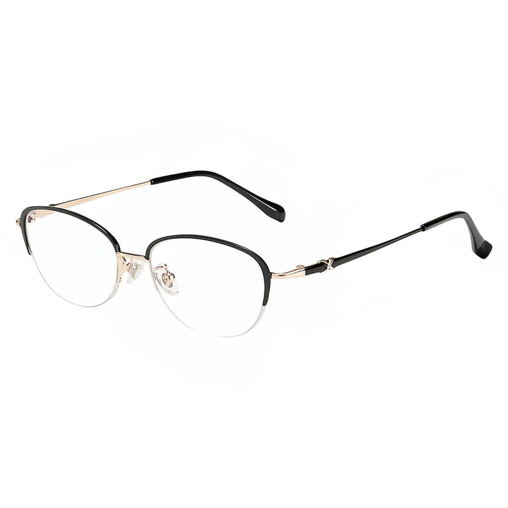 Unique Versatile Cat-Eye Semi-Rimmed Eyeglasses
