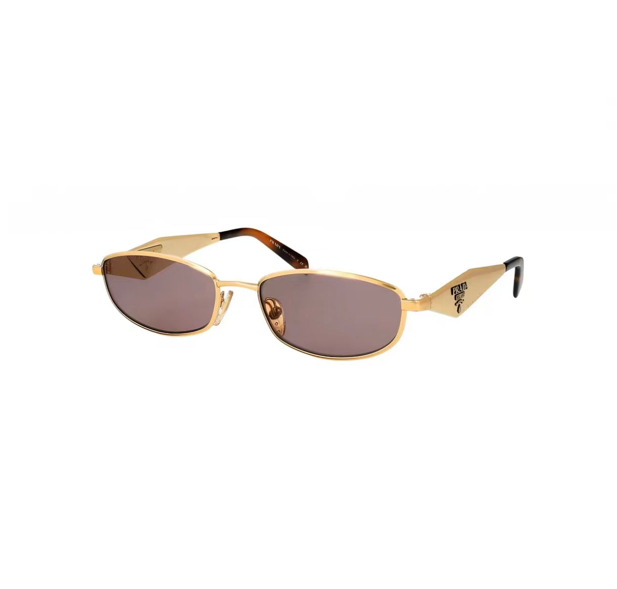 women metal oval sunglasses, 45-degree view