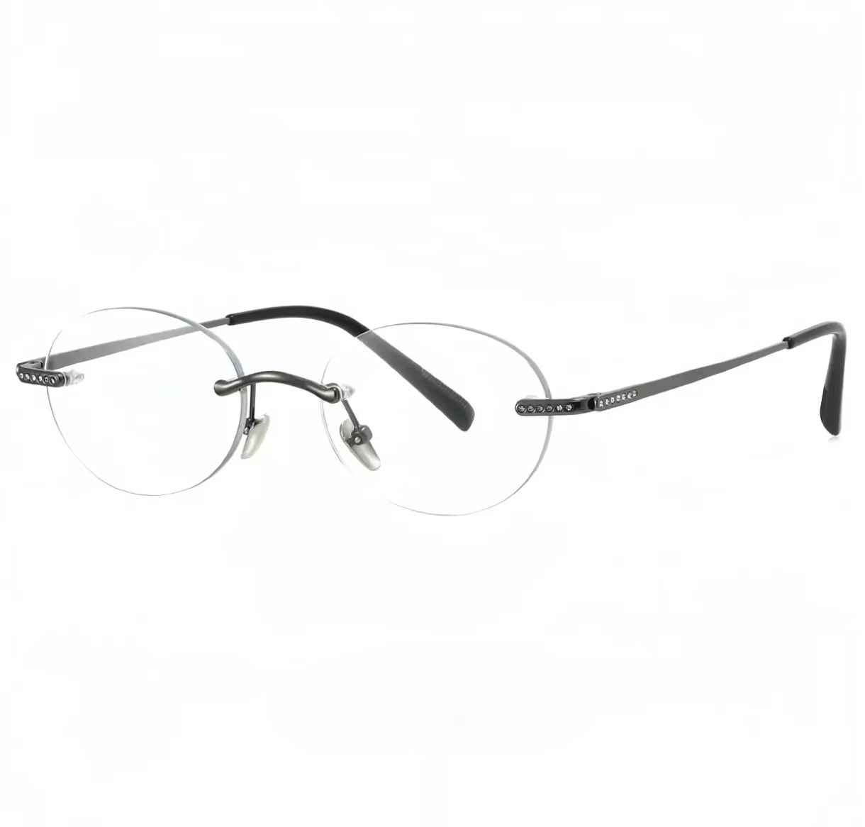 Unisex Oval Rimless Anti-Blue Light Prescription Ready Glasses