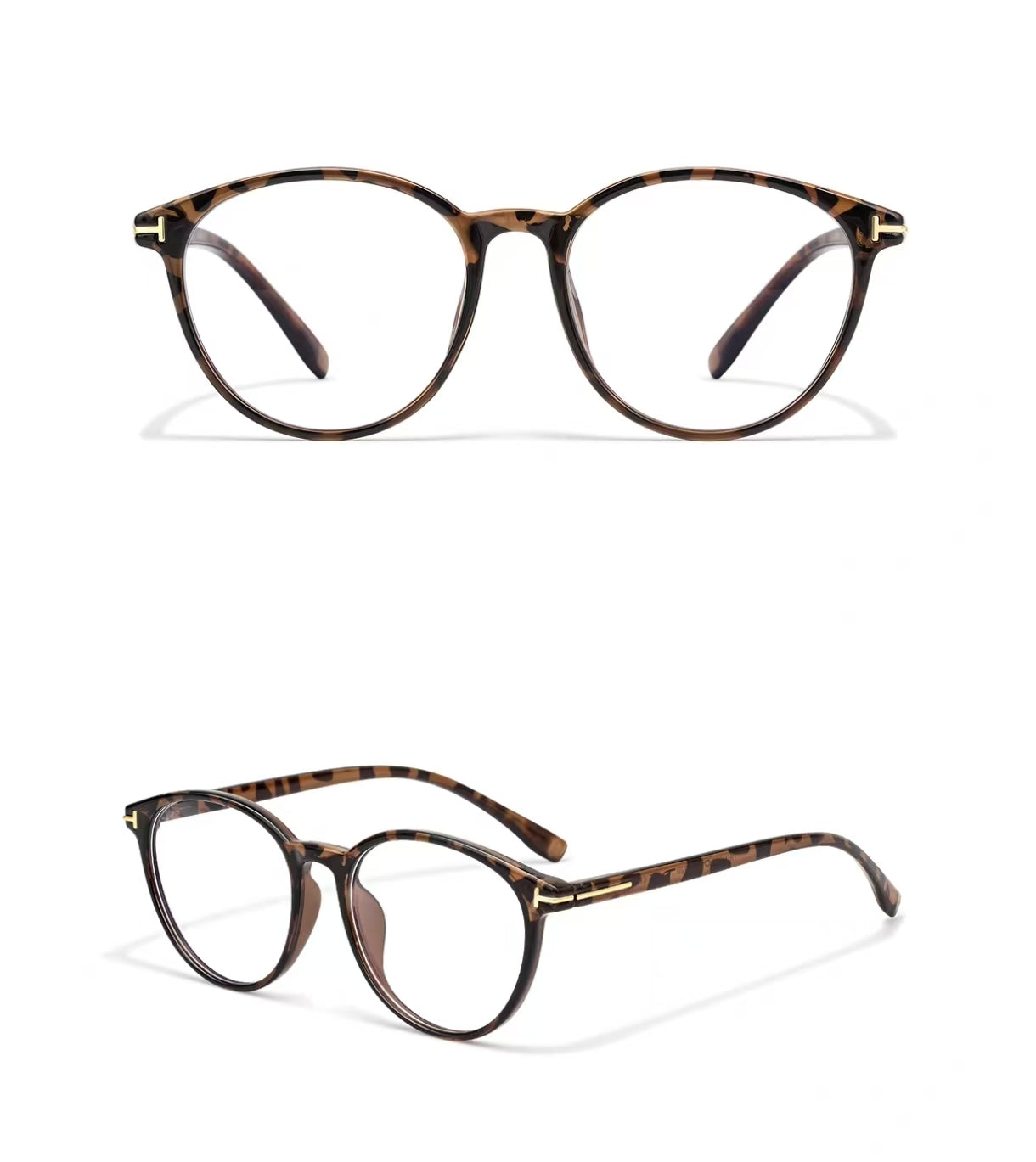 Tortoise Shell round full-rim eyeglass frame, product view