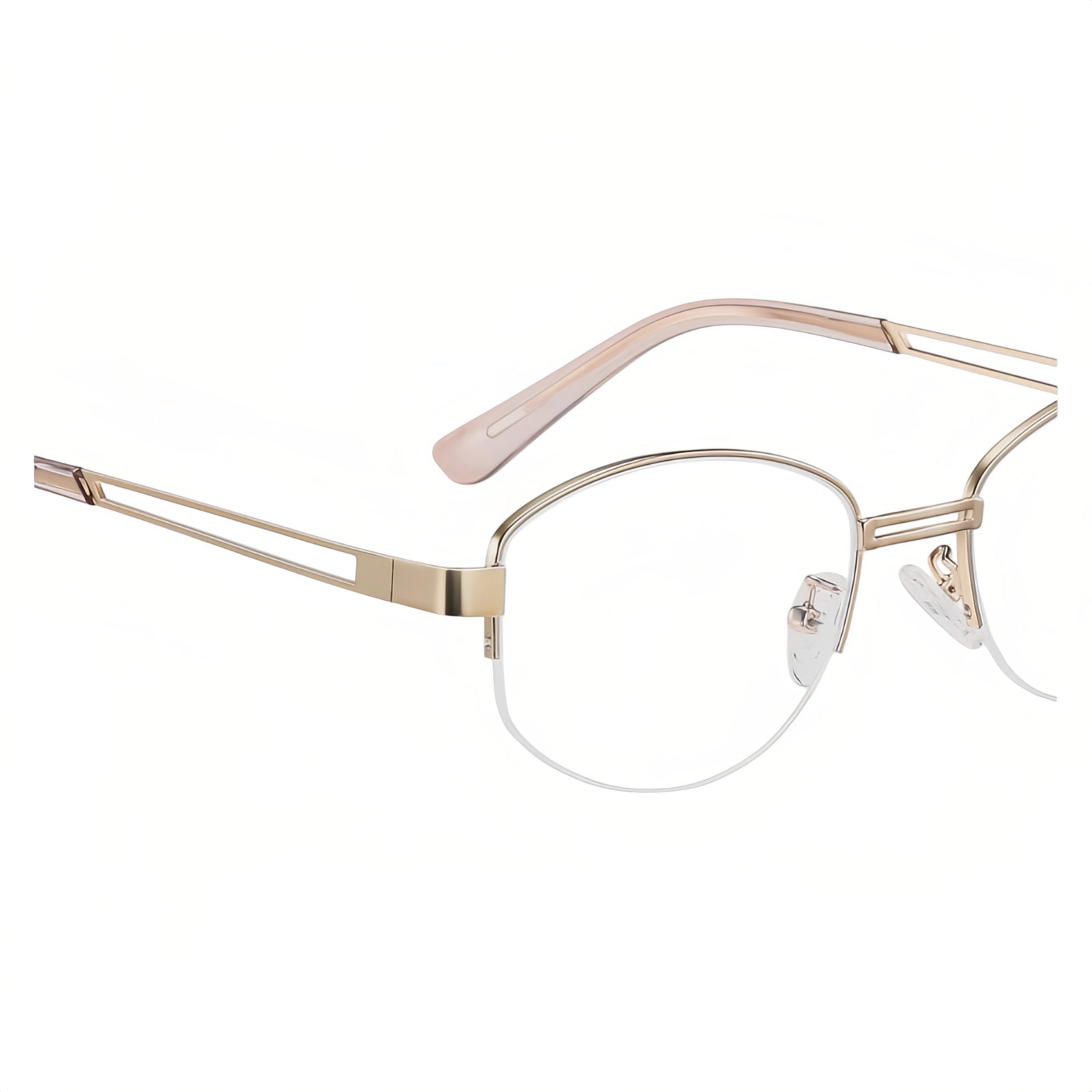 Modern Stylish Oval Semi-Rimmed Eyeglasses