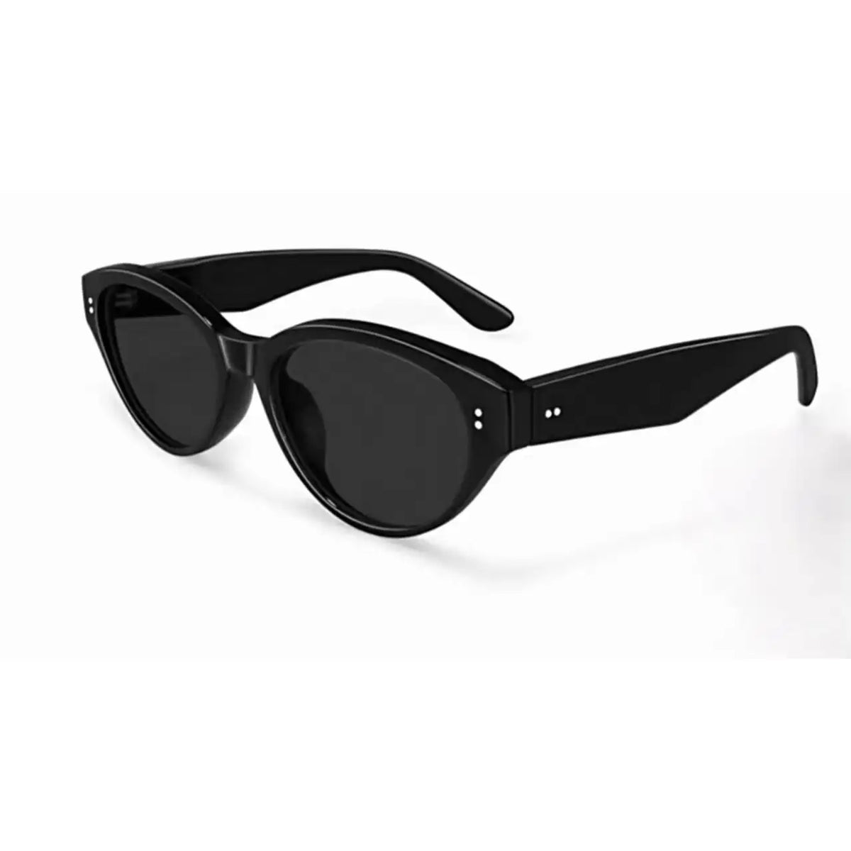 Women’s Black full-rim narrow cat-eye sunglasses, 45-degree product view