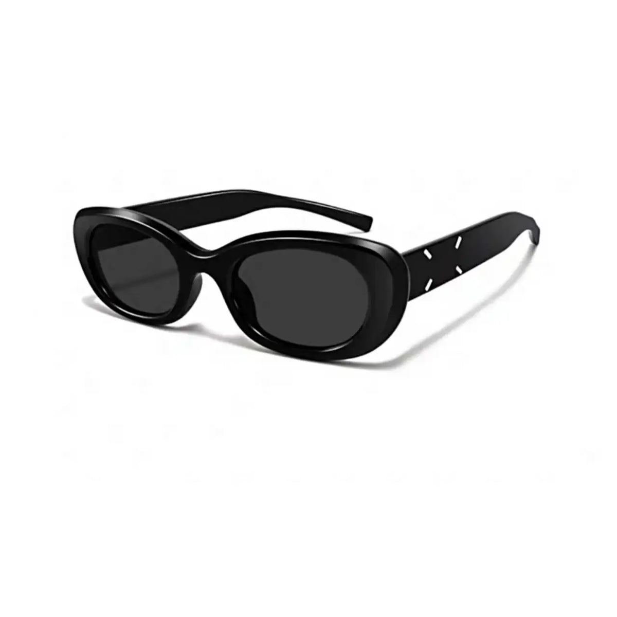 Women’s Black full-rim narrow cat-eye sunglasses, 45-degree product view