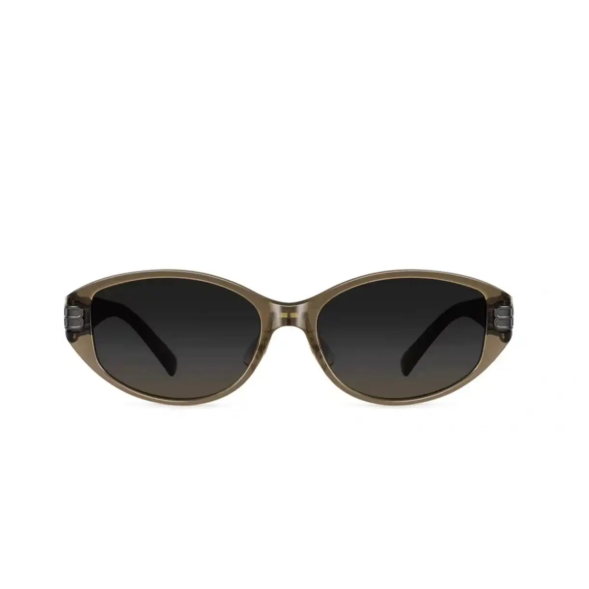 Women’s Mocha Brown full-rim cat-eye sunglasses, straight-on product view