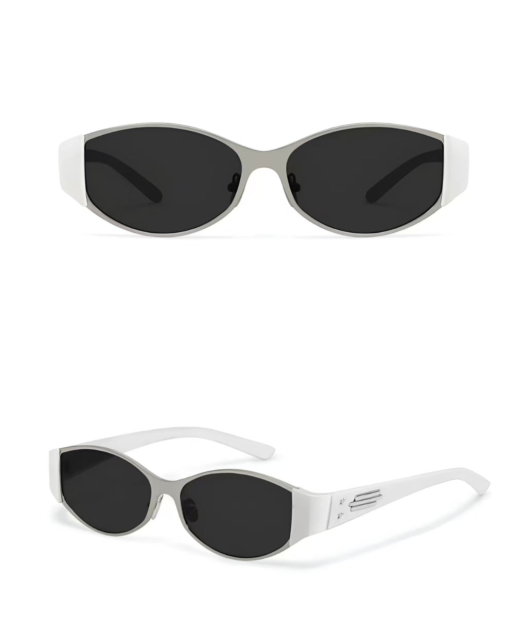Tortoise Shell Narrow Oval Cat Eye UV400 Polarized Sunglasses