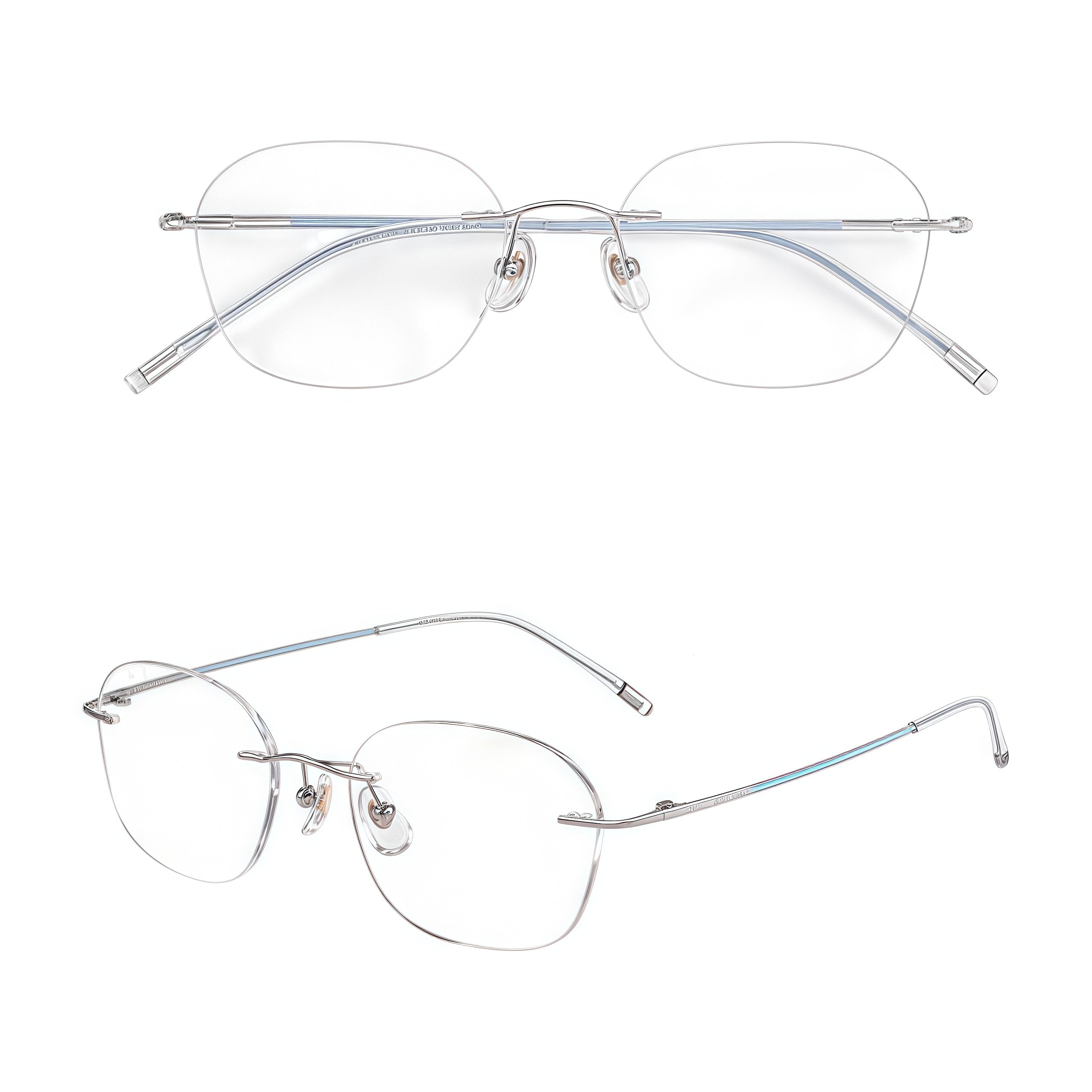 Raspberry women's round titanium rimless glasses, product view