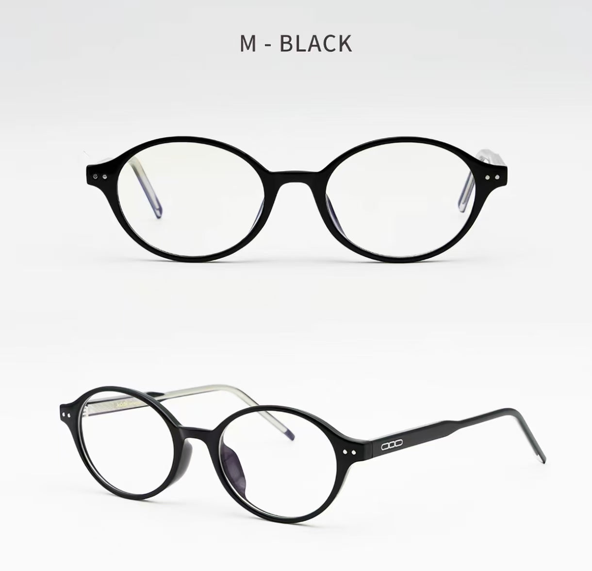 Unisex Acetate Oval Full-Rim Glasses