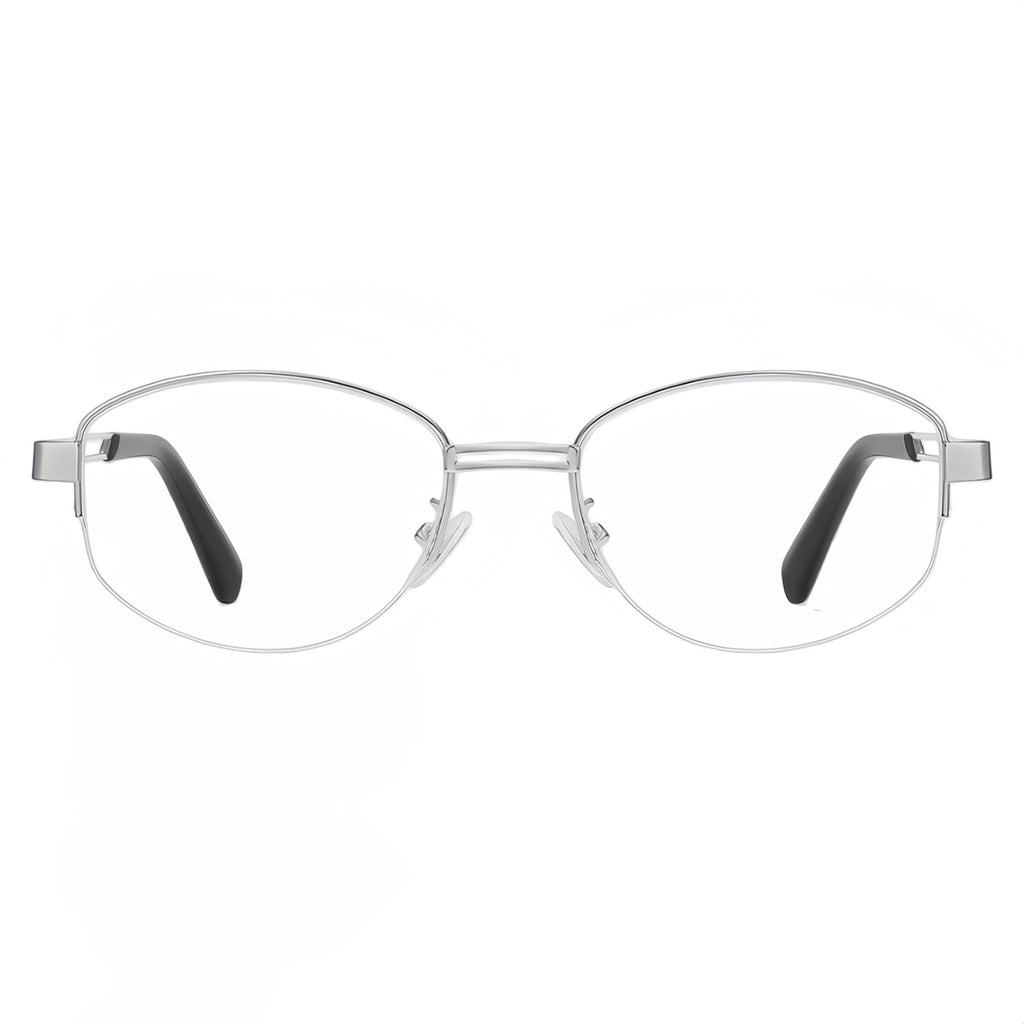 Modern Stylish Oval Semi-Rimmed Eyeglasses