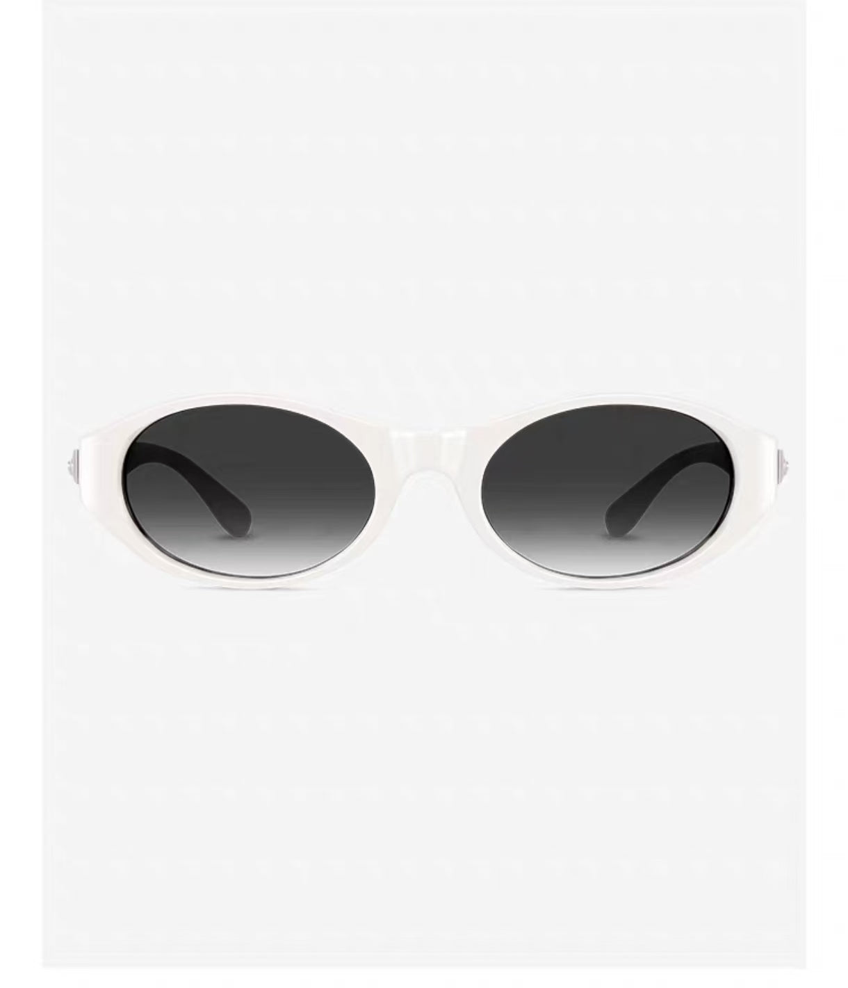 Ivory full-rim oval cat-eye tr90 sunglasses, front view
