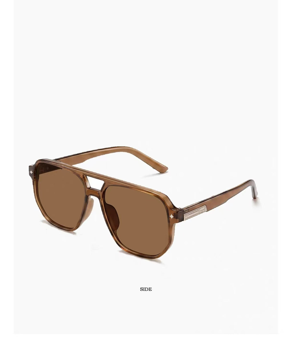 Vintage Women’s Black Brown Narrow Half Frame Sunglasses