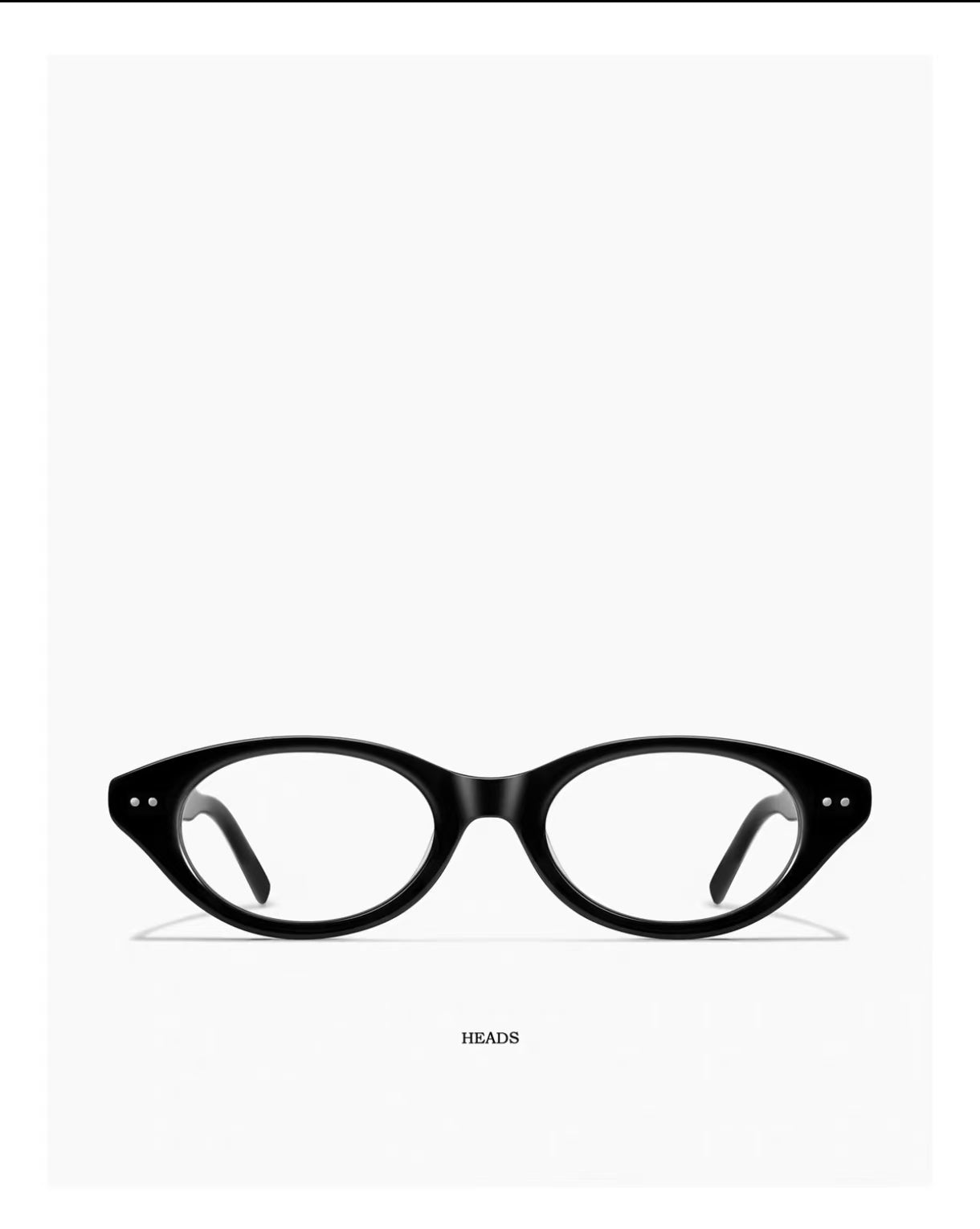 Glossy Black small oval full-rim eyeglass frame, product view