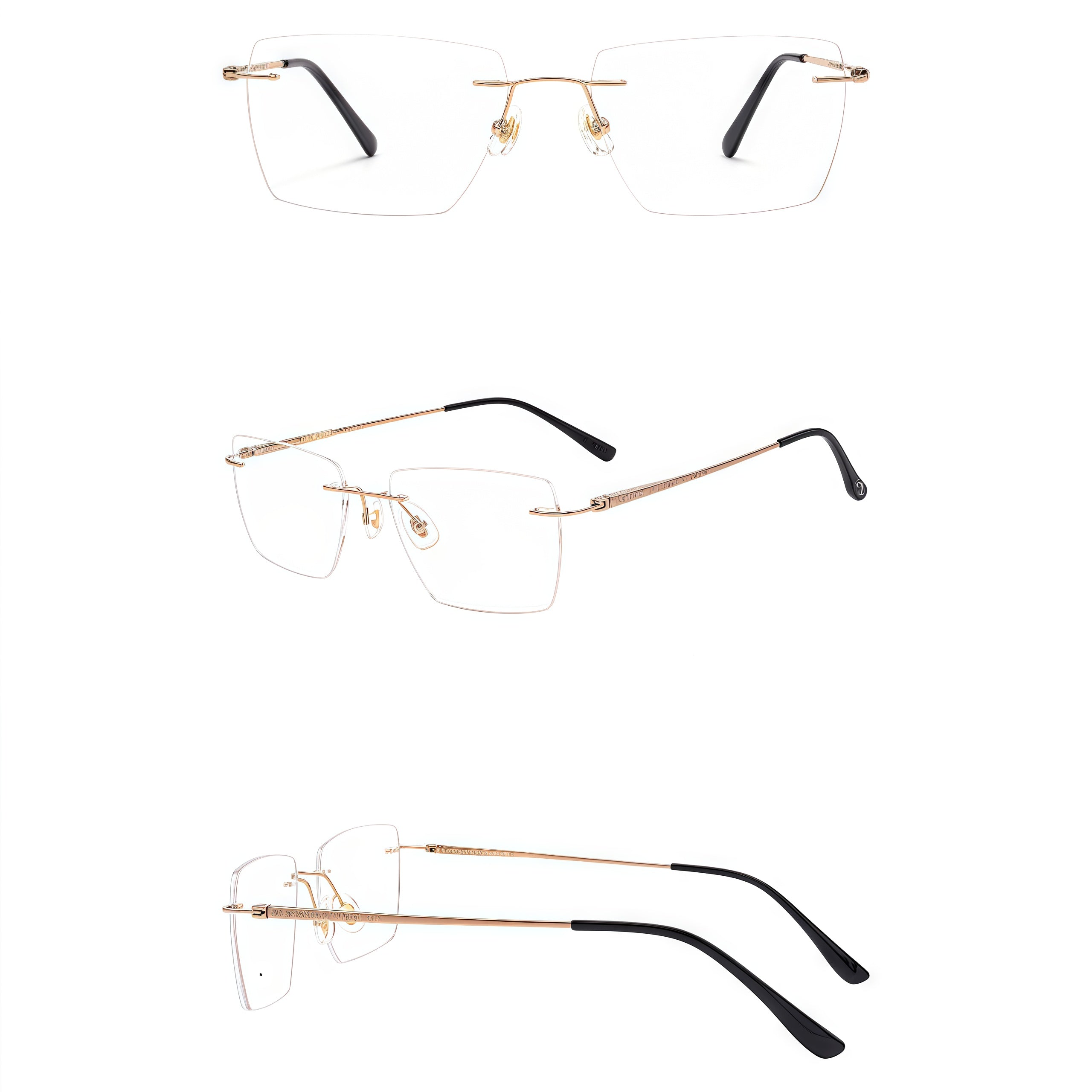 Modern Business Casual Rimless Eyeglasses