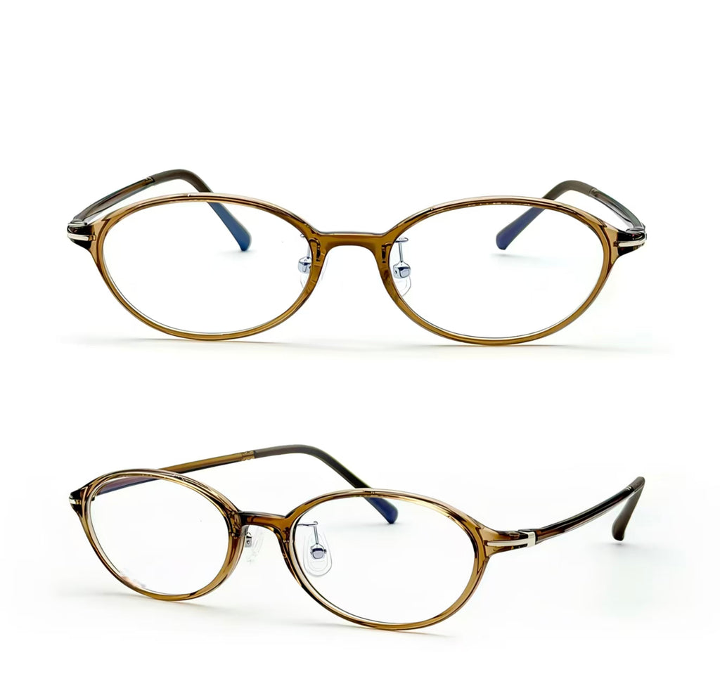 Unisex Small-Fit Ultra-Light TR90 Oval Full-Rim Glasses