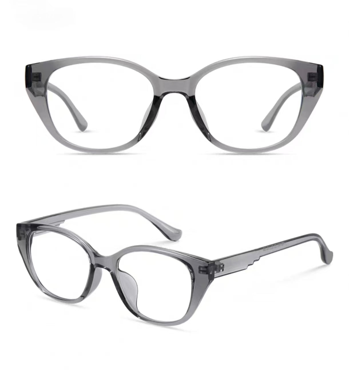 Glacier Gray polygon cat-eye full-rim eyeglass frame, product view