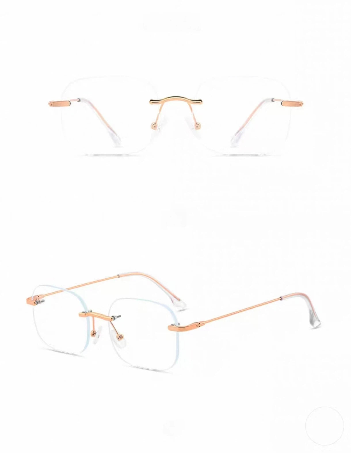 Women’s Premium Small Rimless Anti-Blue Light Prescription Ready Glasses
