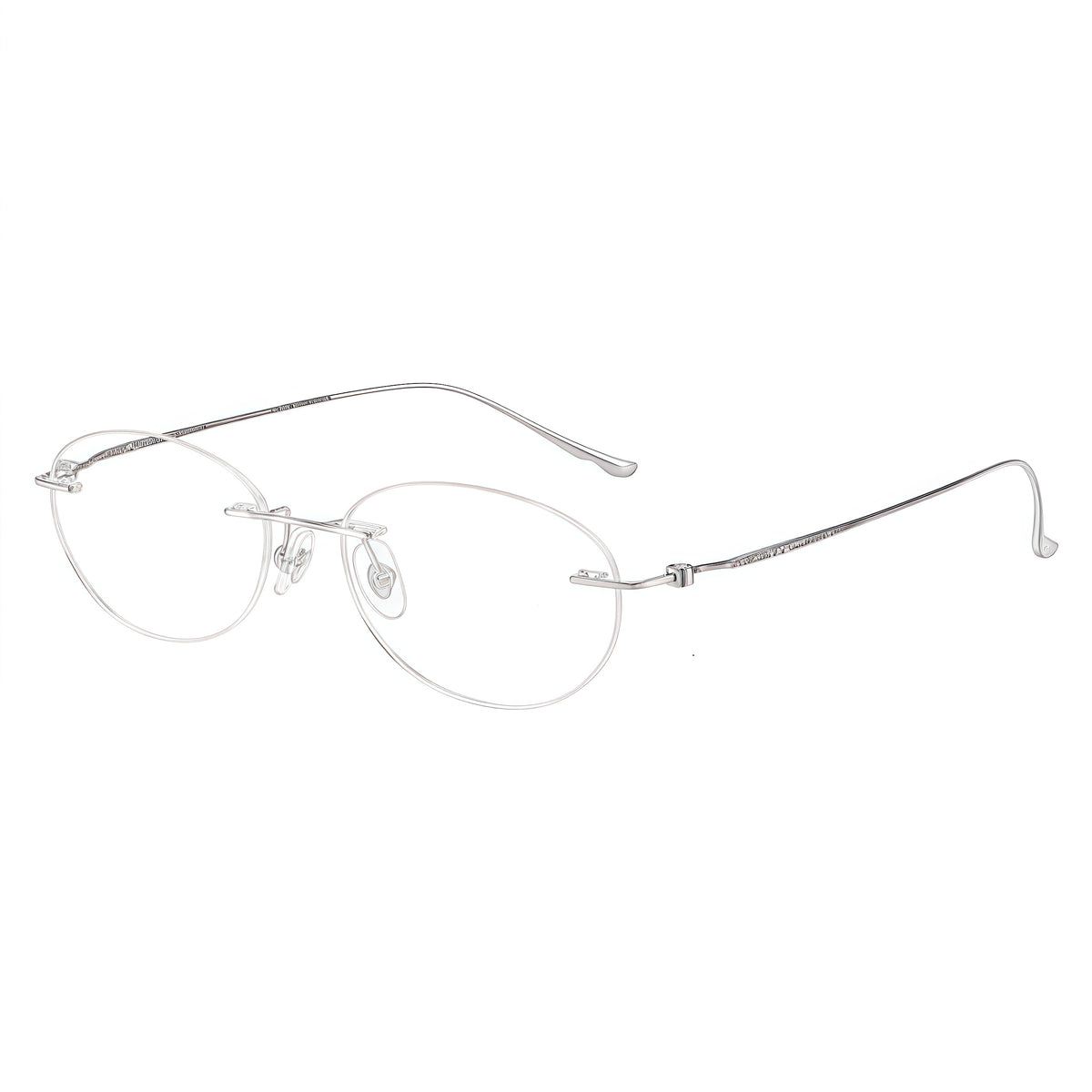 Amber/Rose Gold women's slim oval pure titanium rimless glasses, product view