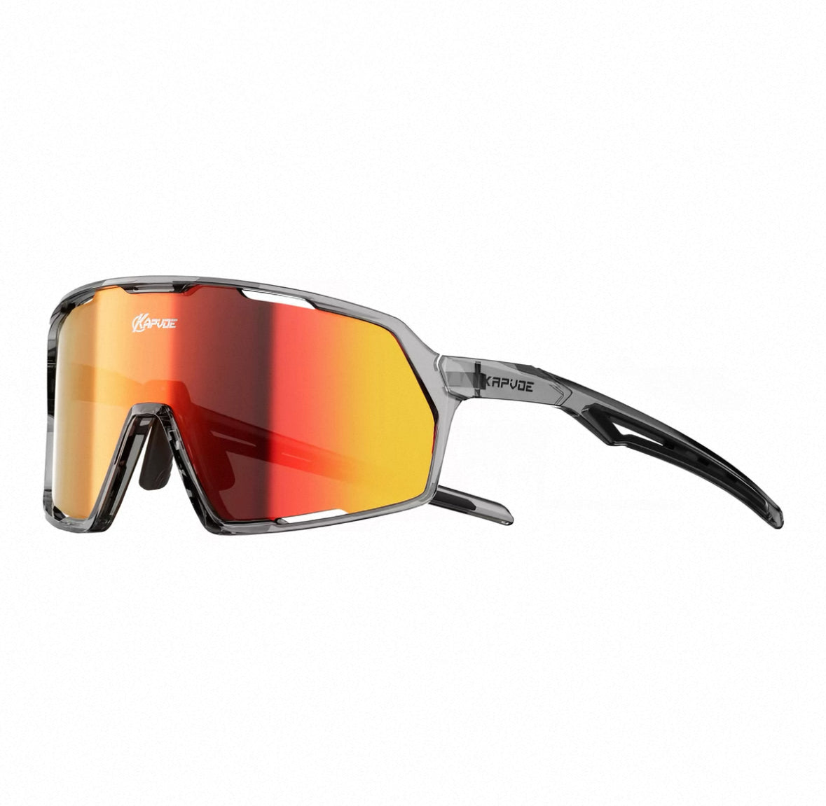 Black Frame/Red Mirror Lens 45-degree product view of Protective Windproof Outdoor Sports Glasses