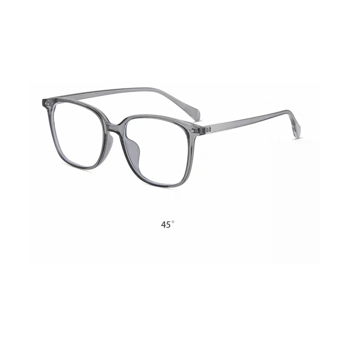 Crystal Gray eyeglass frame, 45-degree product view