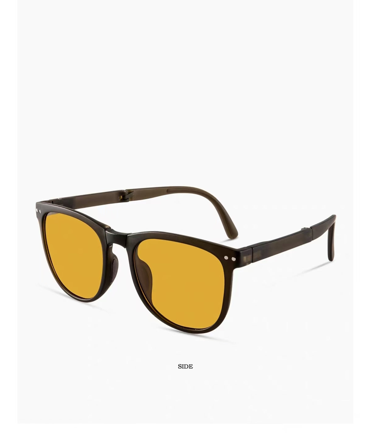 Amber Brown Unisex TR90 Foldable UV400 Sunglasses, 45-degree product view
