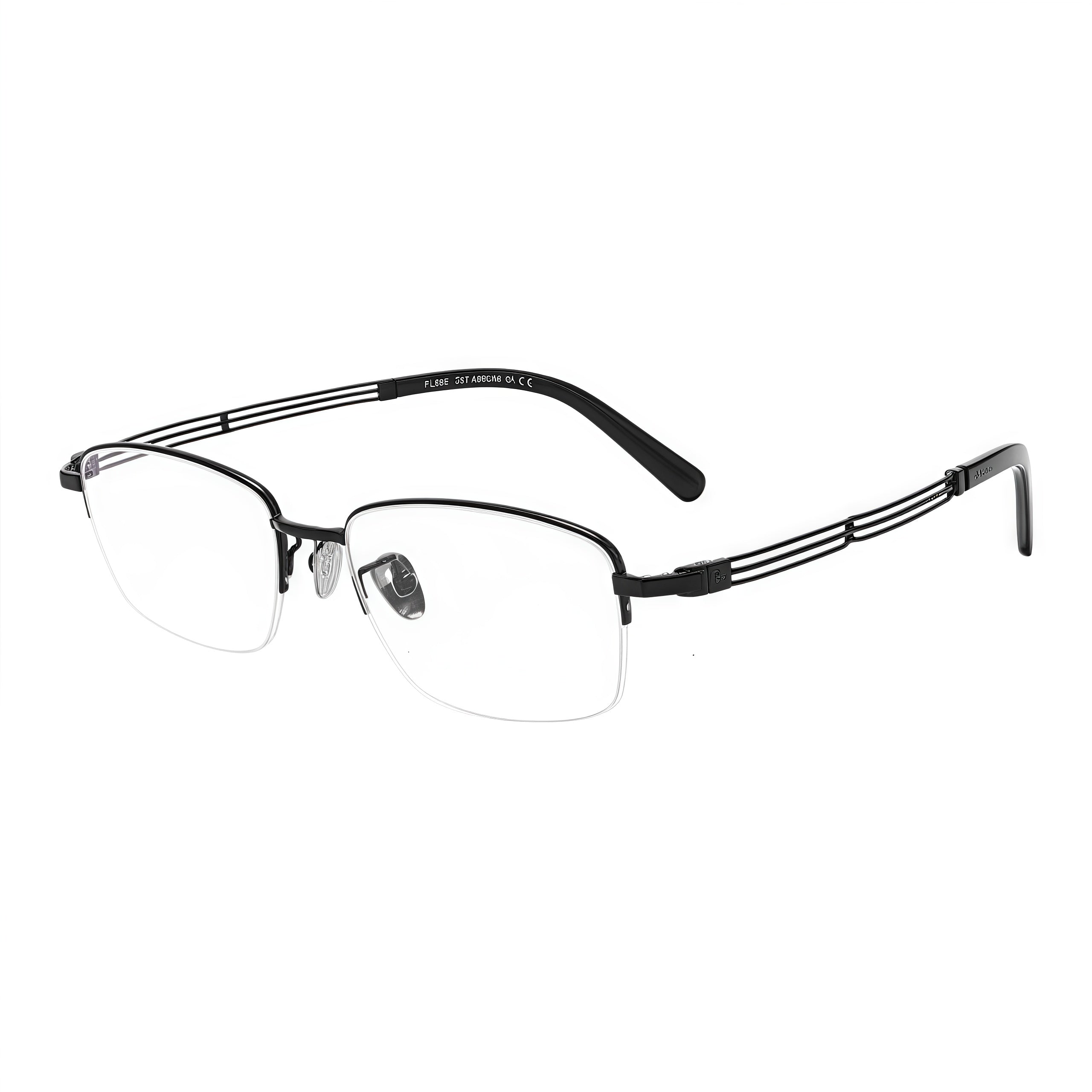 Sleek Professional Semi-Rimmed Eyeglasses