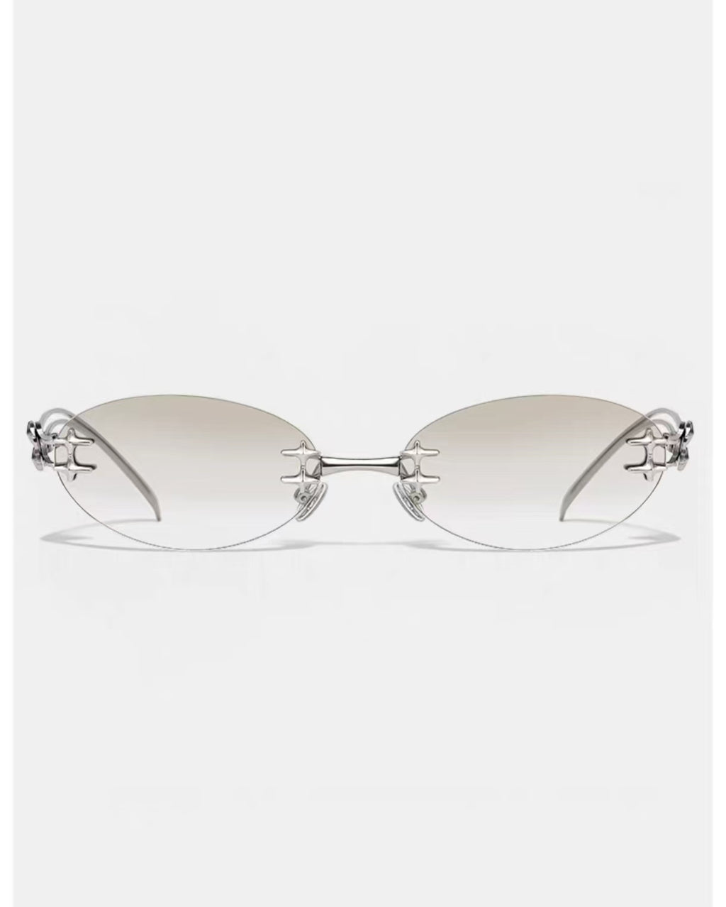 Y2K Women’s Luxury Rimless Small Oval UV400 Sunglasses