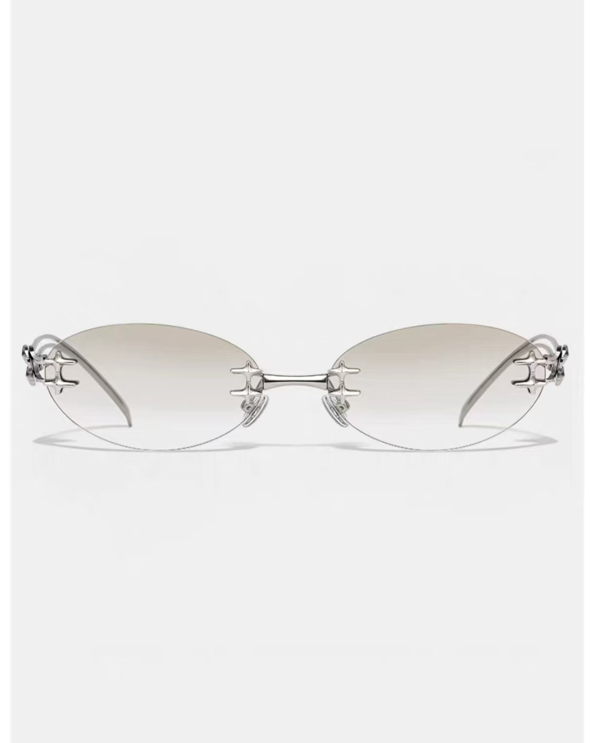 Y2K Women’s Luxury Rimless Small Oval UV400 Sunglasses
