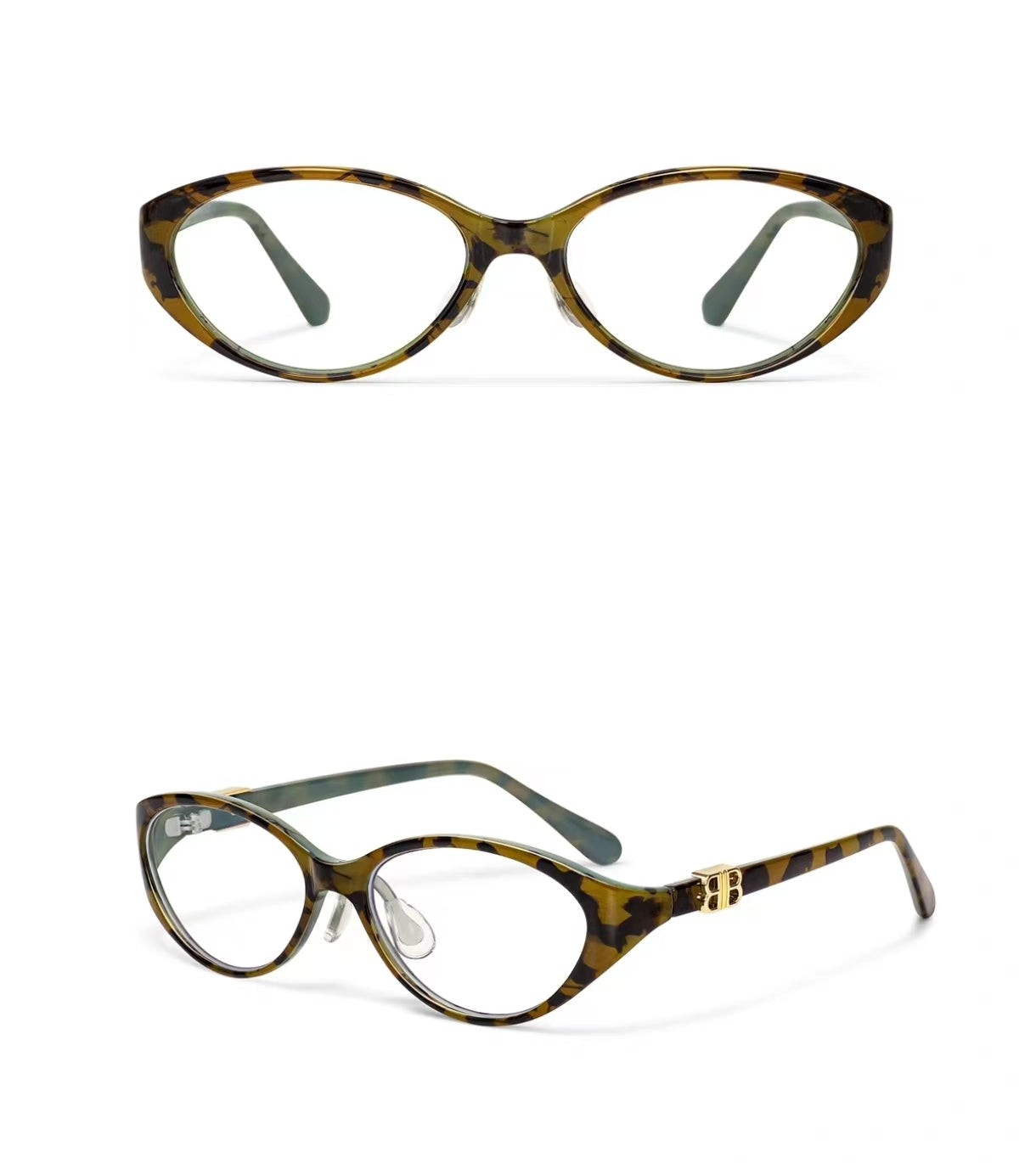Women’s Black Retro Oval Cat Eye Anti-Blue Light Prescription Ready Glasses