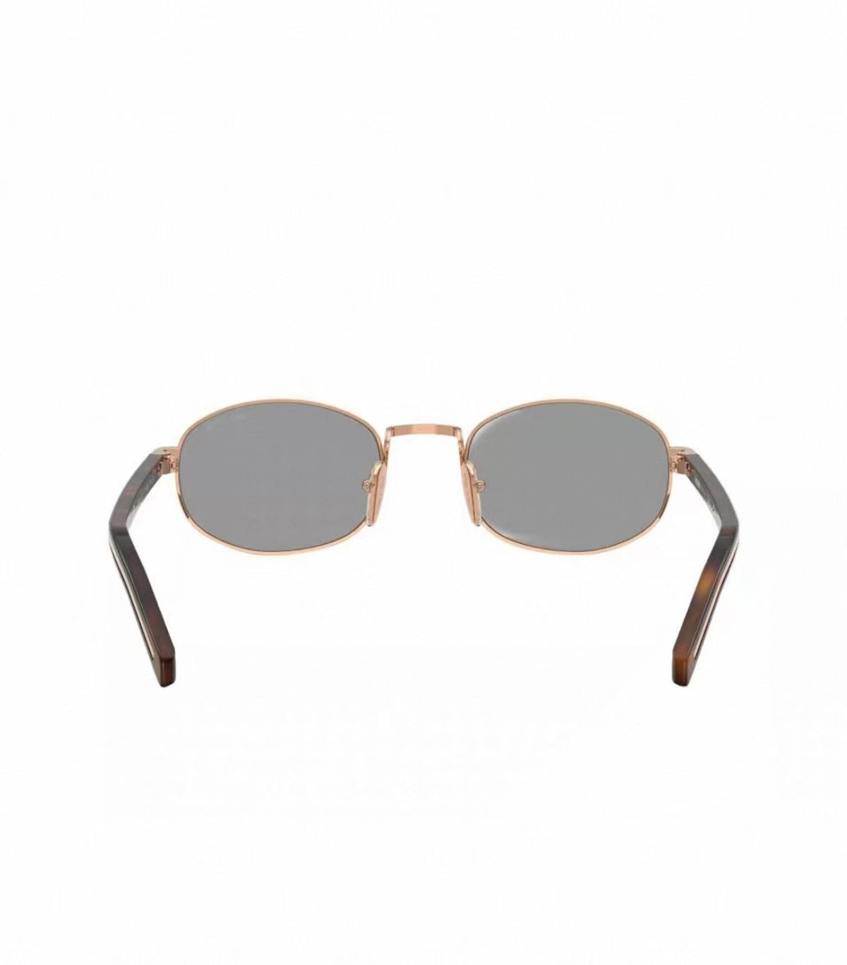 Gold&Gray unisex acetate and metal oval sunglasses, detail-02 view
