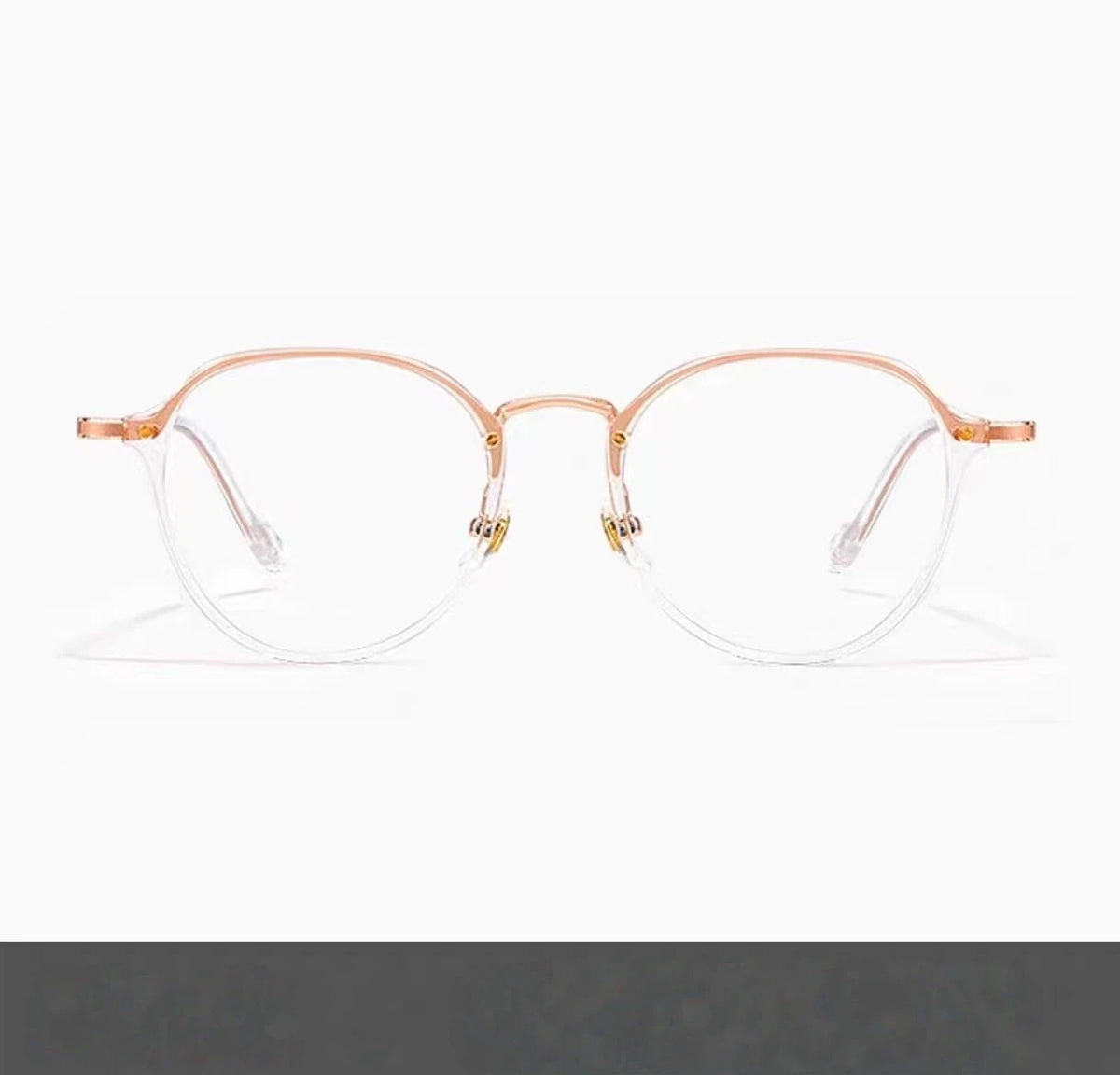 Crystal Clear unisex TR90 and alloy rounded full-rim glasses, original front view