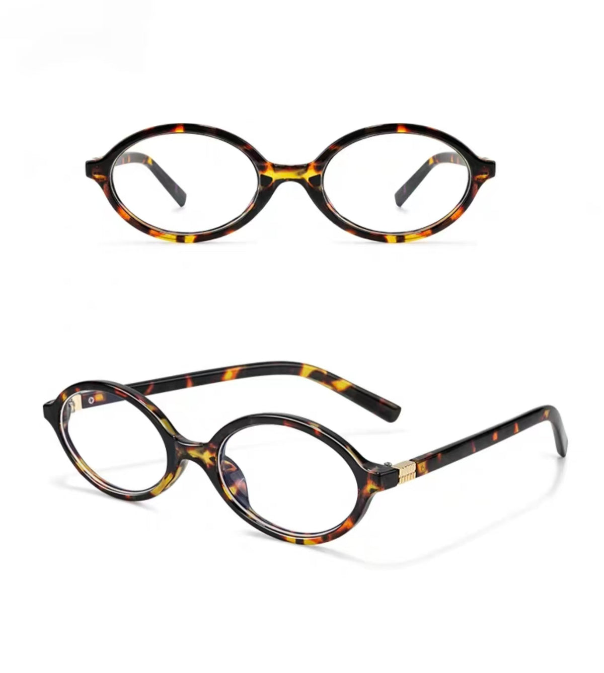 Tortoise Shell small round full-rim eyeglass frame, product view