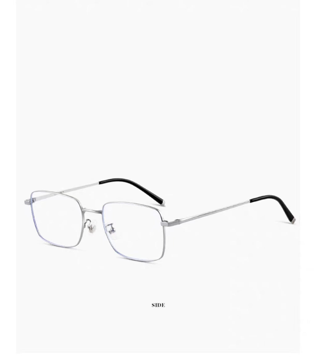 Men’s Ultra-Light Pure Titanium Retro Slim Square Anti-Blue Light Prescription Glasses Frame