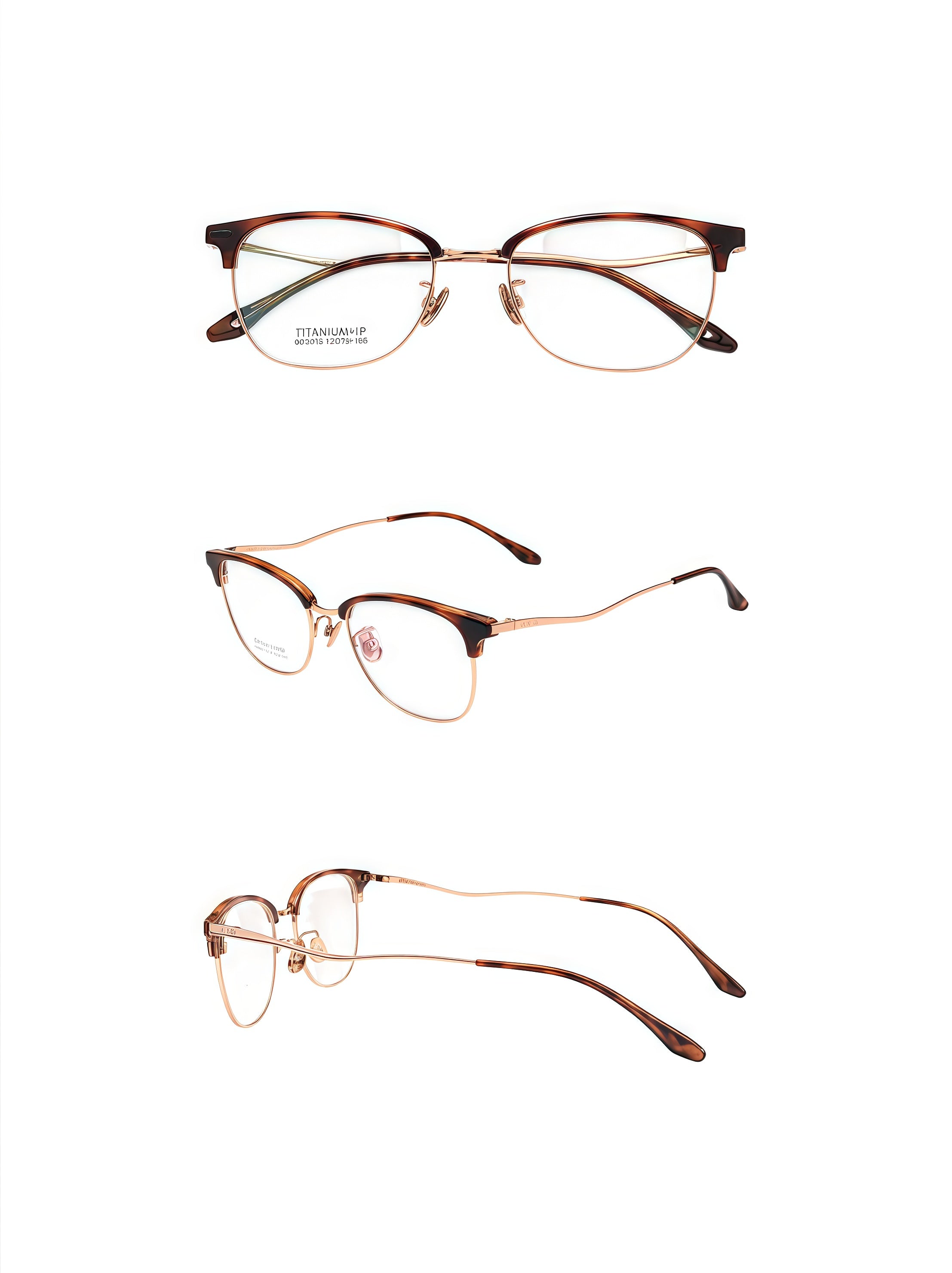 Vintage Stylish Sophisticated Semi-Rimmed Eyeglasses