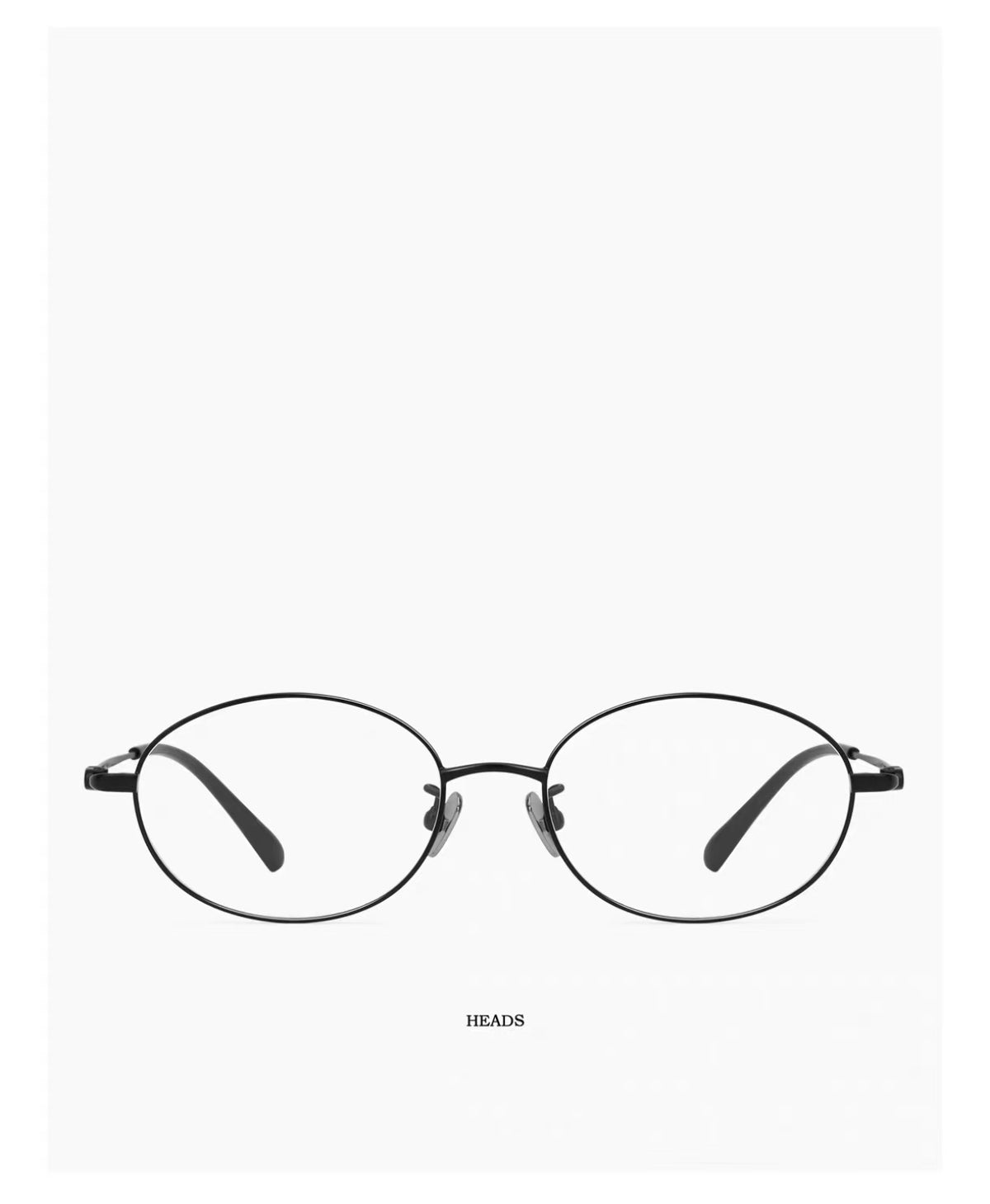 Black women's small-fit ultra-light semi-titanium oval full-rim glasses, front product view