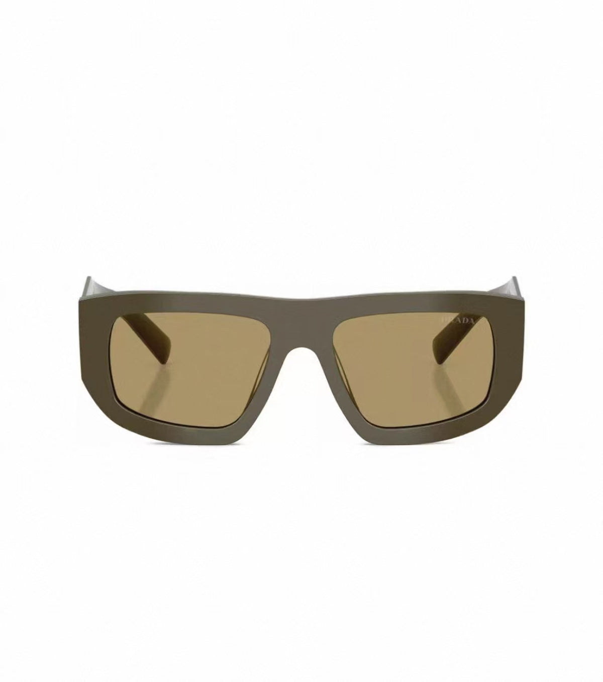 Olive Green unisex acetate rectangle sunglasses, 45-degree view