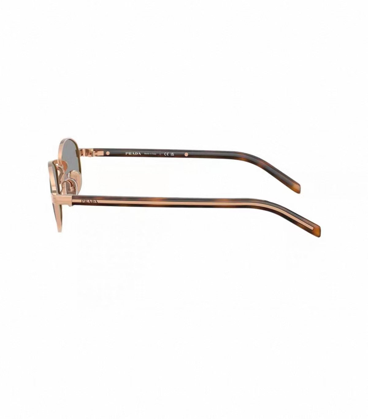 Gold&Gray unisex acetate and metal oval sunglasses, detail-03 view
