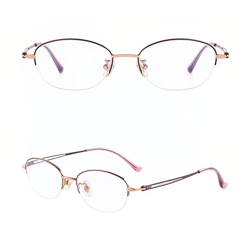 Artistic Soft Style Semi-Rimmed Eyeglasses