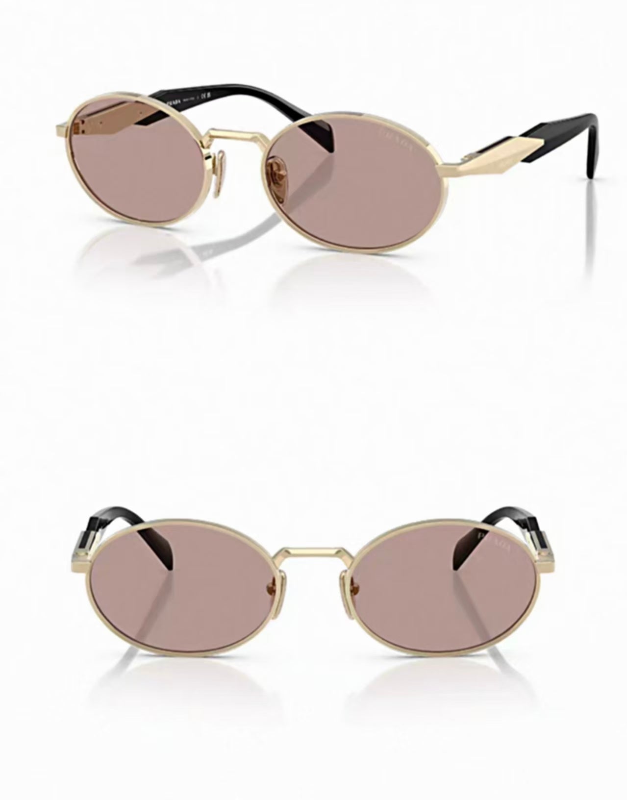 Lavender Pink women acetate and metal oval sunglasses, detail-01 view