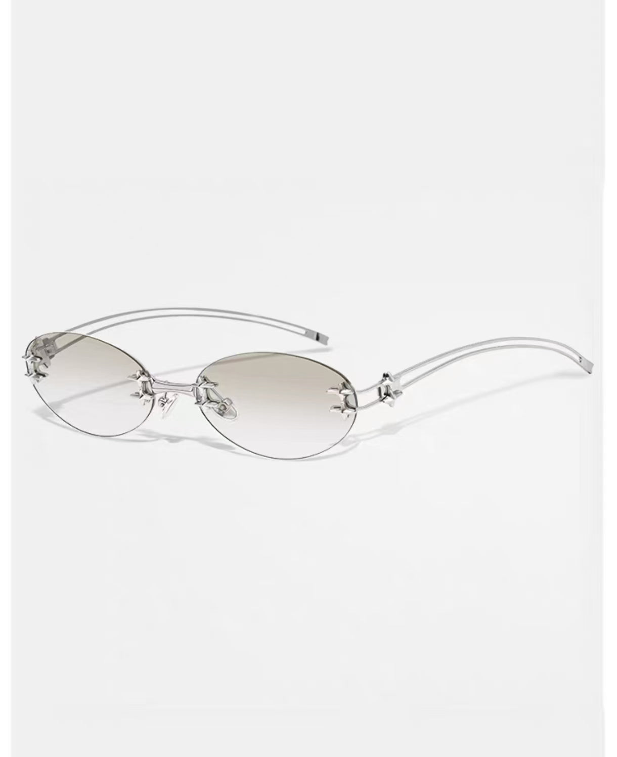 Y2K Women’s Luxury Rimless Small Oval UV400 Sunglasses