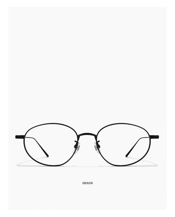 Black women's semi-titanium oval full-rim glasses, front product view