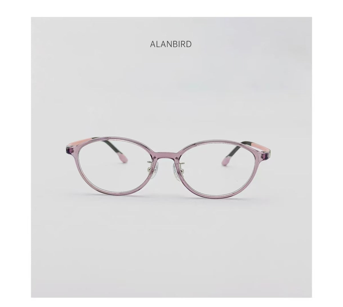 Dusty Pink acetate small-fit oval full-rim glasses, front product view