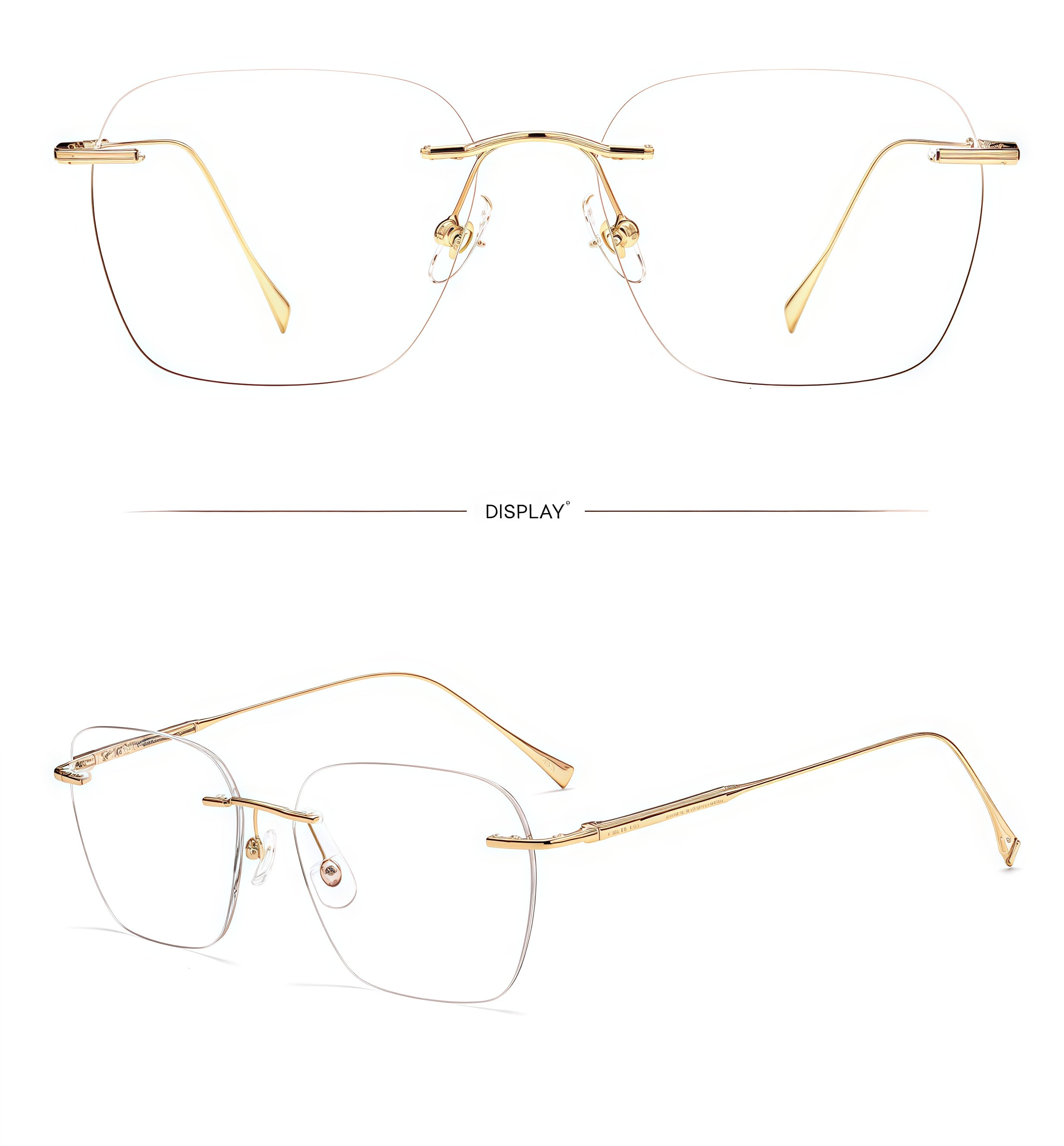Timeless Vintage Minimalist Rimless Eyeglasses
