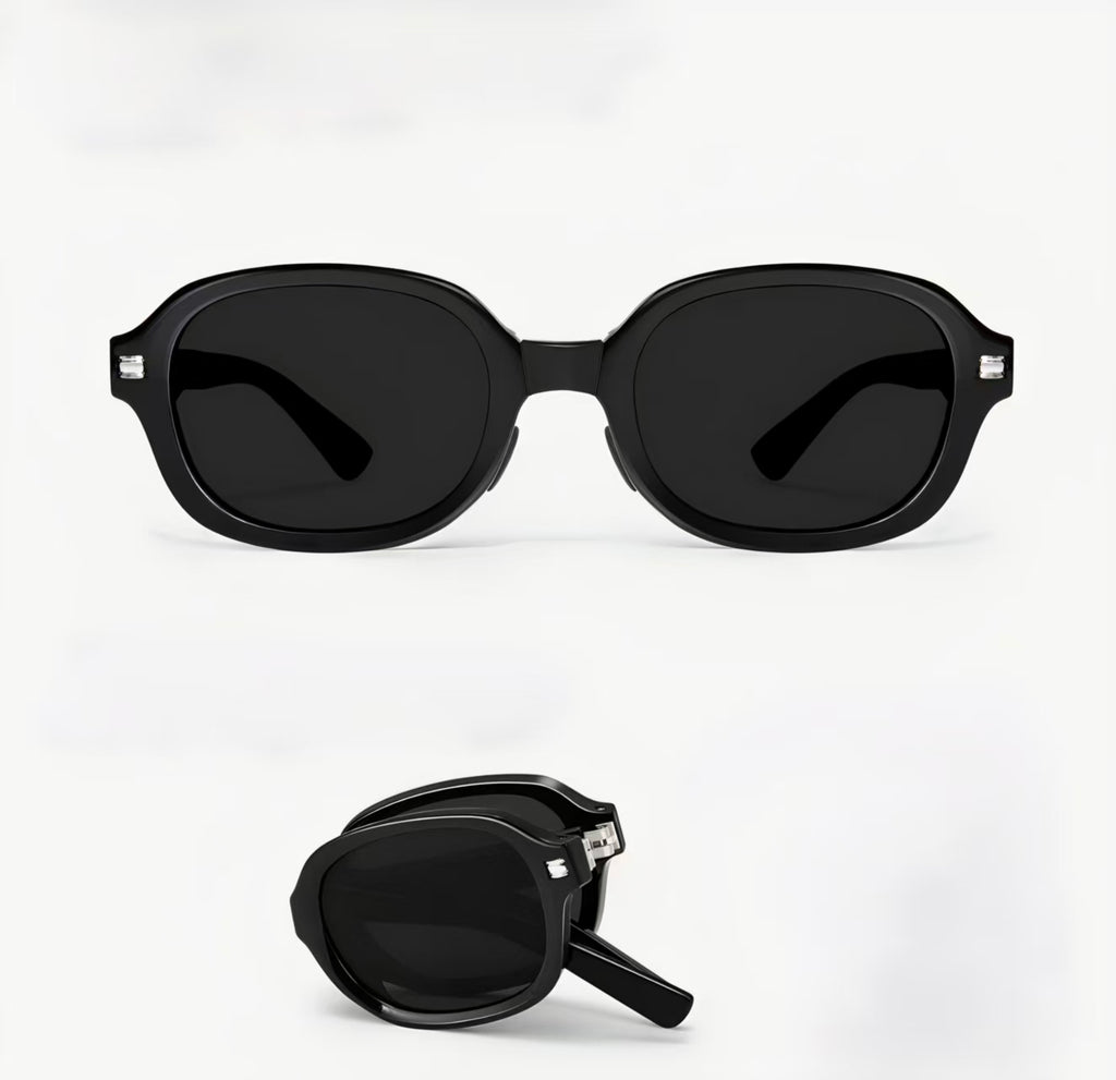 Vintage Women’s Tortoise Shell Folding Small Oval UV400 Polarized Sunglasses