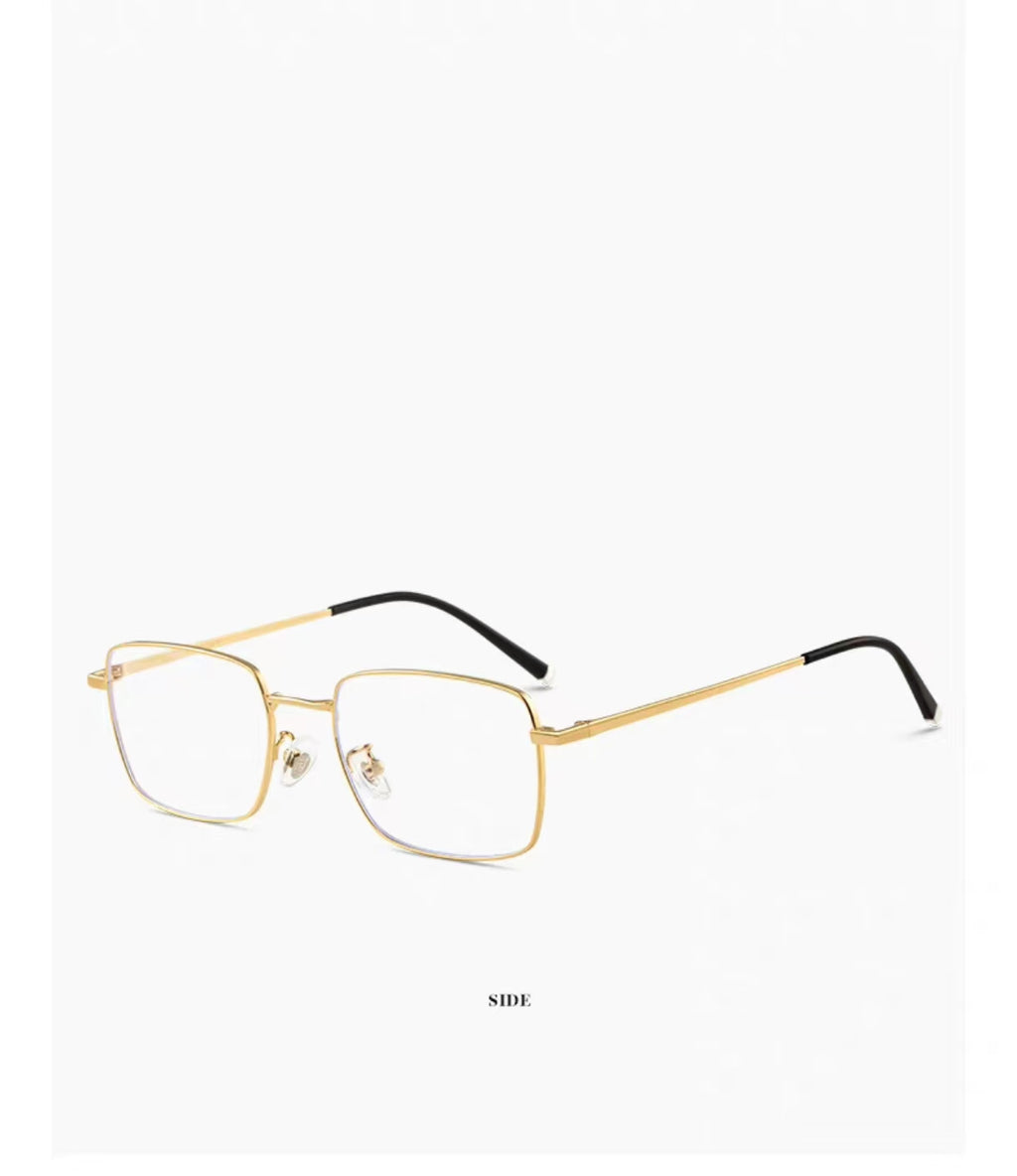 Men’s Ultra-Light Pure Titanium Retro Slim Square Anti-Blue Light Prescription Glasses Frame