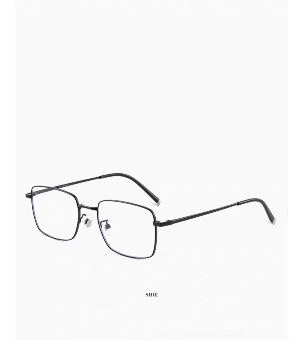 Men’s Ultra-Light Pure Titanium Retro Slim Square Anti-Blue Light Prescription Glasses Frame