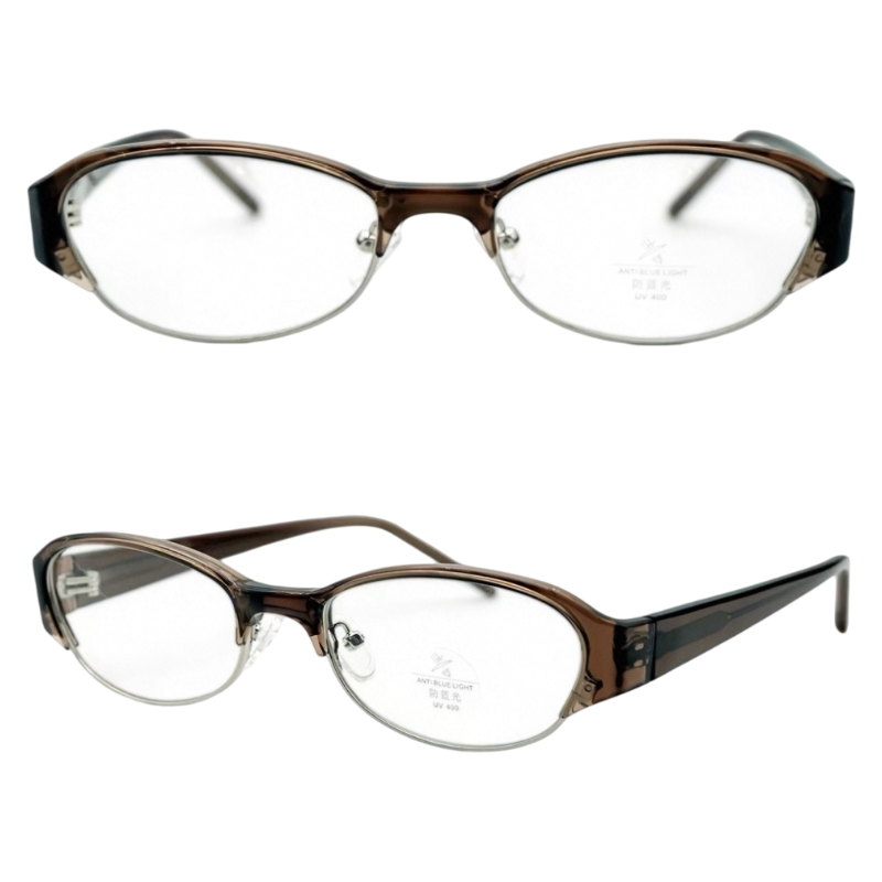 Sleek Minimalist Semi-Rimmed Eyeglasses