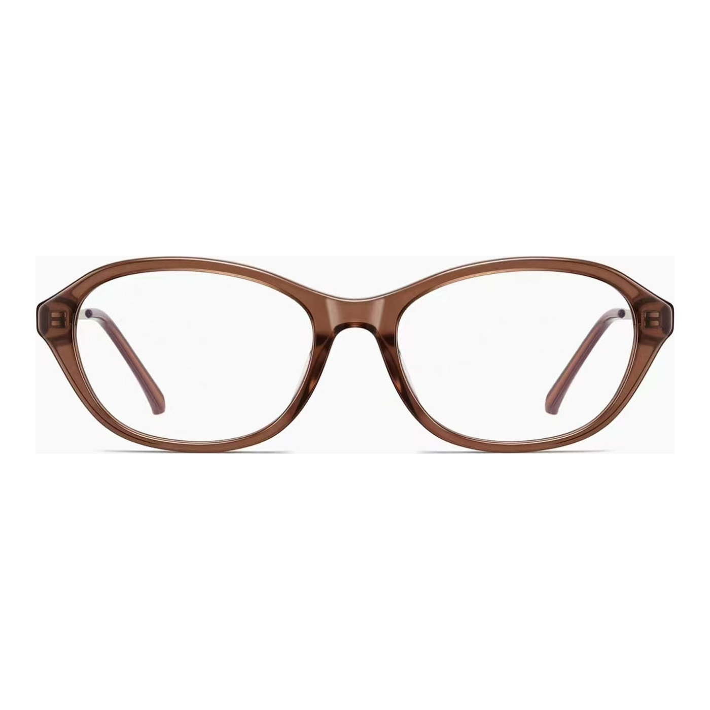 Amber Brown cat-eye full-rim eyeglass frame, front product view