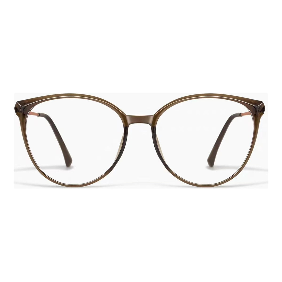 Amber Brown oversized cat-eye full-rim eyeglass frame, front product view
