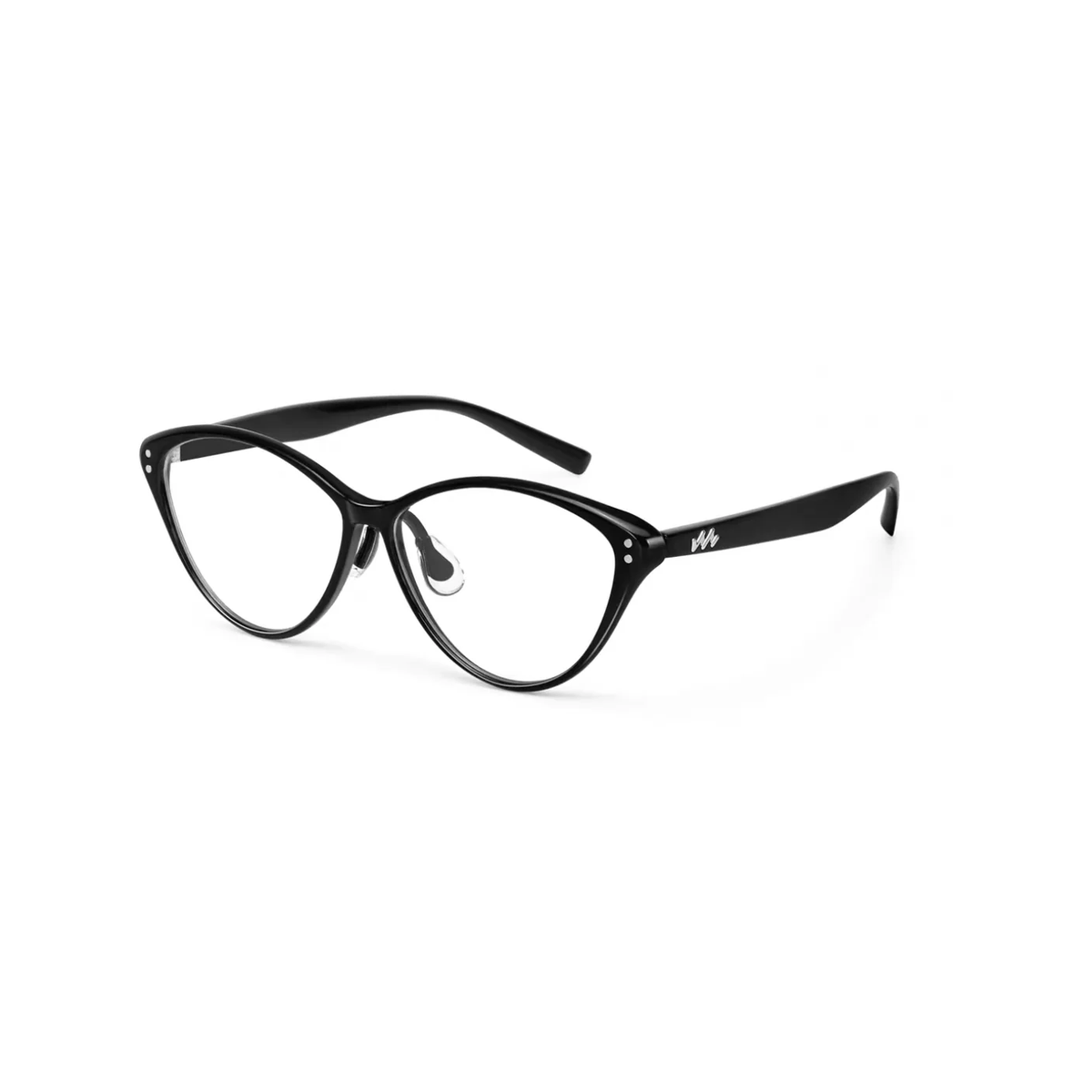 Glossy Black eyeglass frame, 45-degree product view