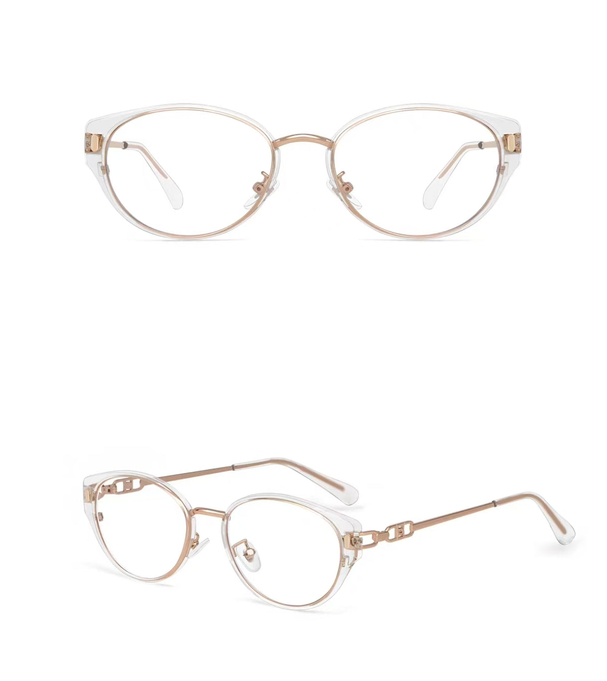 Crystal Clear cat-eye full-rim eyeglass frame, product view