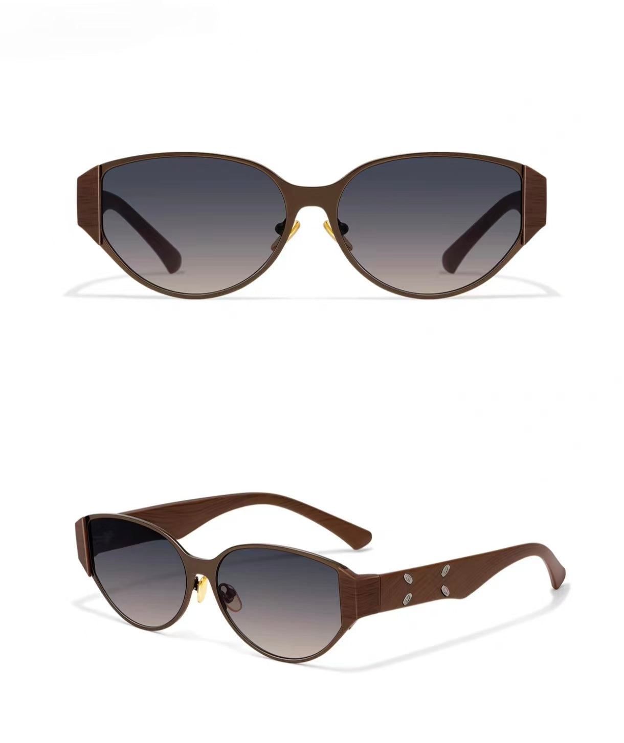 Vintage Women’s Off White Metal Cat Eye UV400 Beach Sunglasses
